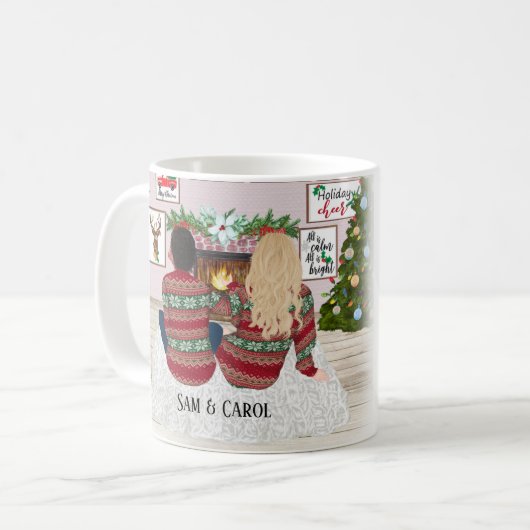 私たちの結婚した初めてのクリスマスメリー、ミスター&マグ コーヒーマグカップ (正面左)