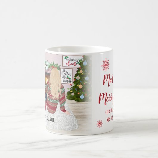 私たちの結婚した初めてのクリスマスメリー、ミスター&マグ コーヒーマグカップ (中央)