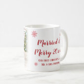 私たちの結婚した初めてのクリスマスメリー、ミスター&マグ コーヒーマグカップ (正面右)