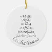 私たちの結婚した初めてのクリスマス結婚記念日 セラミックオーナメント (正面)