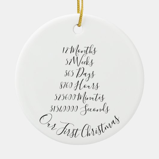 私たちの結婚した初めてのクリスマス結婚記念日 セラミックオーナメント (正面)