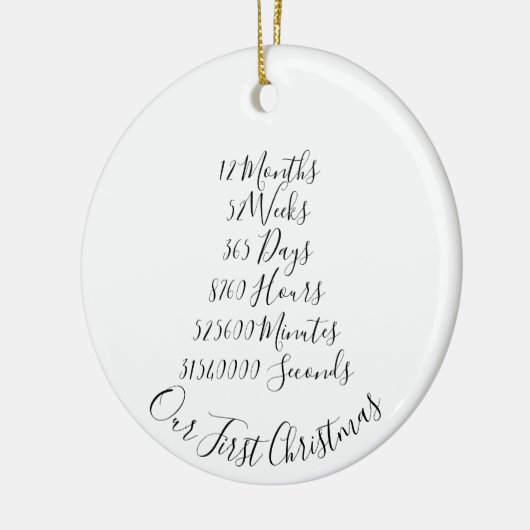 私たちの結婚した初めてのクリスマス結婚記念日 セラミックオーナメント (左)