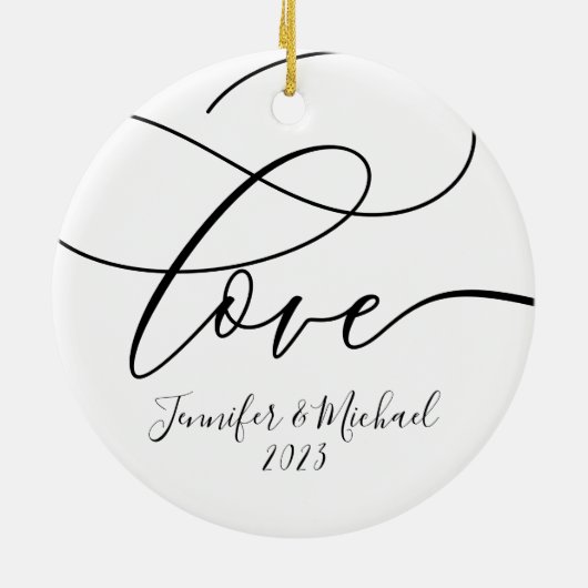 私たちの結婚した初めてのクリスマス結婚記念日 セラミックオーナメント (裏面)