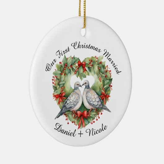 私たちの結婚した初めてのクリスマス、彼らのためのオーナメント セラミックオーナメント (右)