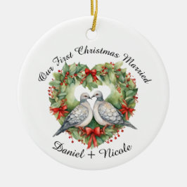 私たちの結婚した初めてのクリスマス、彼らのためのオーナメント セラミックオーナメント
