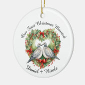 私たちの結婚した初めてのクリスマス、彼らのためのオーナメント セラミックオーナメント (左)