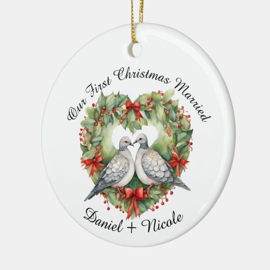 私たちの結婚した初めてのクリスマス、彼らのためのオーナメント セラミックオーナメント (左)
