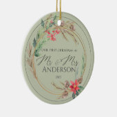 私たちの結婚初めてのクリスマスの写真ミセス セラミックオーナメント (右)