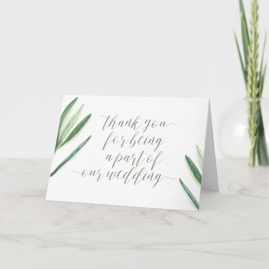 私たちの結婚式にご参加いただきありがとう サンキューカード (正面)