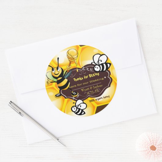 私たちの結婚式に来てくれてありがとう(オーダーメイド) ラウンドシール (封筒)