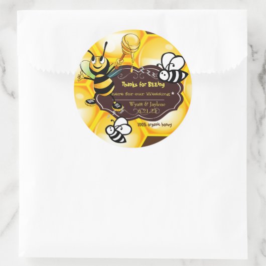 私たちの結婚式に来てくれてありがとう(オーダーメイド) ラウンドシール (バッグ)