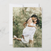 私たちの結婚式のカリグラフィーと写真の結婚式招待状 招待状 (裏面)