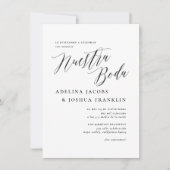 私たちの結婚式のカリグラフィーと写真の結婚式招待状 招待状 (正面)