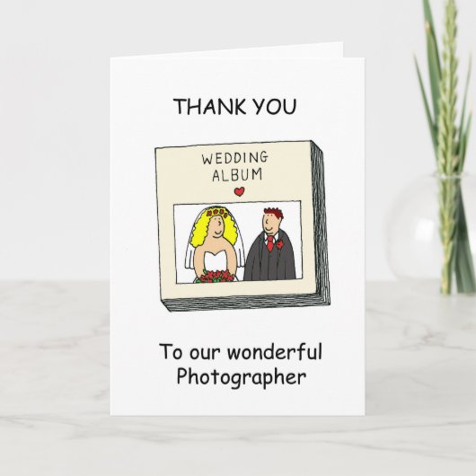 私たちの結婚式の写真を撮ってくれてありがとう サンキューカード (正面)