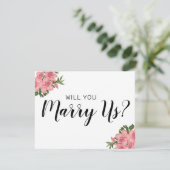 私たちの結婚式の司式者になってくれますか？ | 結婚式で私たちを結婚させてください 招待状 (スタンド正面)