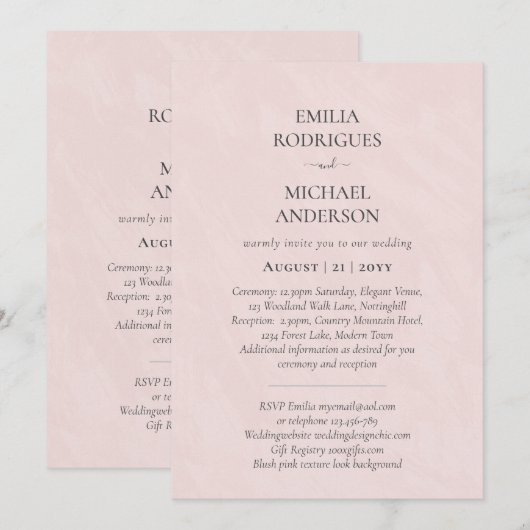 私たちの結婚式の招待状（スペイン語と日本語） 招待状 (正面/裏面)