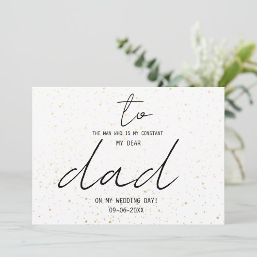 私たちの結婚式の日に父へ シンプル - 名前と日付を追加 (スタンド正面)