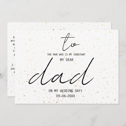 私たちの結婚式の日に父へ シンプル - 名前と日付を追加 (正面/裏面)