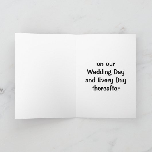 私たちの結婚式の日に、いつも私の手を永遠に持って カード (内部)