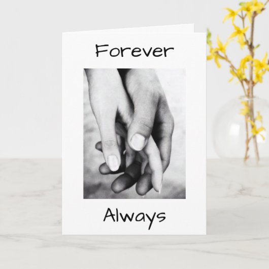 私たちの結婚式の日に、いつも私の手を永遠に持って カード (黄色い花)