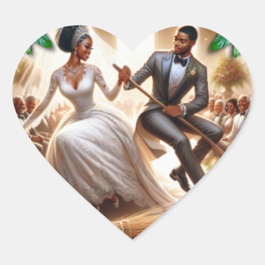 私たちの結婚式の日のブリスステッカー ハートシール (正面)