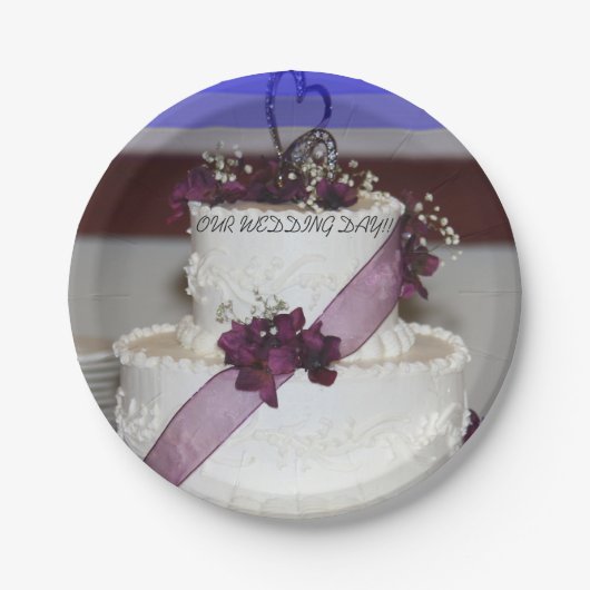私たちの結婚式の日の紙プレート ペーパープレート (正面)