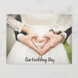 私たちの結婚式の日の結婚式招待状はがき 案内ポストカード
