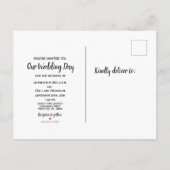 私たちの結婚式の日の結婚式招待状はがき 案内ポストカード (裏面)