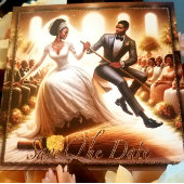 私たちの結婚式の日の至福はエレガント日付カードを保存する