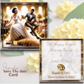 私たちの結婚式の日の至福はエレガント日付カードを保存する