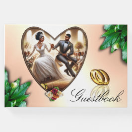 私たちの結婚式の日の至福エレガント ゲストブック