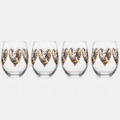 私たちの結婚式の日の至福エレガント ステムなしワイングラス (正面)