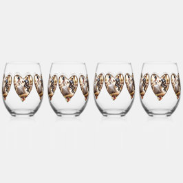 私たちの結婚式の日の至福エレガント ステムなしワイングラス