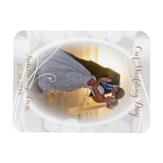 私たちの結婚式の日の記念 マグネット (横)