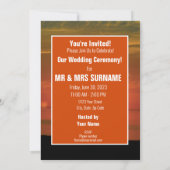 私たちの結婚式の日ひまわりサンセットホワイトタイポグラフィ 招待状 (裏面)