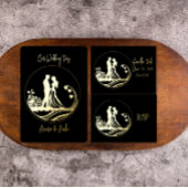 私たちの結婚式の日カップル金箔招待状 箔招待状