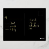 私たちの結婚式の日カップル金箔RSVP 箔シーズンポストカード (裏面)