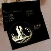 私たちの結婚式の日カップル金箔RSVP 箔シーズンポストカード