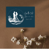 私たちの結婚式の日カップル銀箔の日付を保存 箔招待状ポストカード