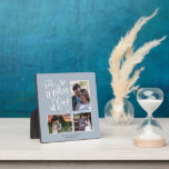 私たちの結婚式の日コラージュ3フォトスクリプトほこりっぽいブルー フォトプラーク<br><div class="desc">あなたの大きな一日の後、誇らしげに、このコラージュを3枚の写真で表示しお気に入りのて、サンプルの写真を置き換えエレガントて、スクリプトの私たちの結婚式の日に埃の多い青い背景のハートのモチーフアート。名前と日付を下結婚部に簡単にパーソナライズ。また、あなたの結婚式の日の色に合わせもしてカスタマイズも、あなたが望む青い背景と文字の色を変更することができる。こもしこ救済こと要る。</div>