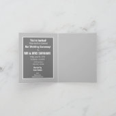 私たちの結婚式の日フローラグレイホワイトタイポグラフィ 招待状 (内部)