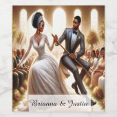 私たちの結婚式の日ブリスワインボトルラベル ワインラベル (シングルラベル)