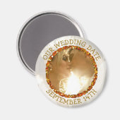 私たちの結婚式の日付パーソナライズされたアラーム磁石 マグネット (正面/裏面)