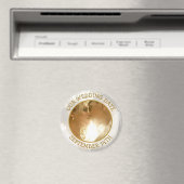 私たちの結婚式の日付パーソナライズされたアラーム磁石 マグネット (インサイチュ (食洗機))