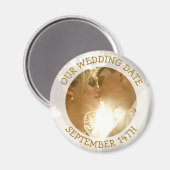 私たちの結婚式の日付パーソナライズされたアラーム磁石 マグネット (正面/裏面)