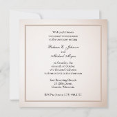 私たちの結婚式の日 - モノグラムの付いた花嫁と新郎 招待状 (裏面)