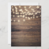 私たちの結婚式の日 | 木材とストリングライトのプログラム 招待状 (裏面)