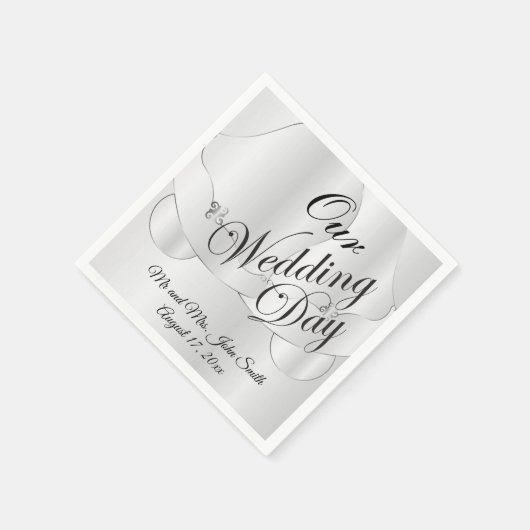 私たちの結婚式の日 – 結婚の鐘 スタンダードカクテルナプキン (角)