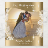 私たちの結婚式の日 – DIY写真 ワインラベル (シングルラベル)