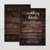 私たちの結婚式の詳細, ラスティック ネイビーブルー スクリプト エンクロー エンクロージャーカード (正面/裏面)